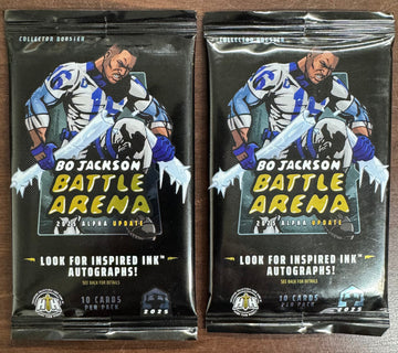 2025 Bo Jackson Battle Arena Collector Booster Alpha Update 2 Pack Lot