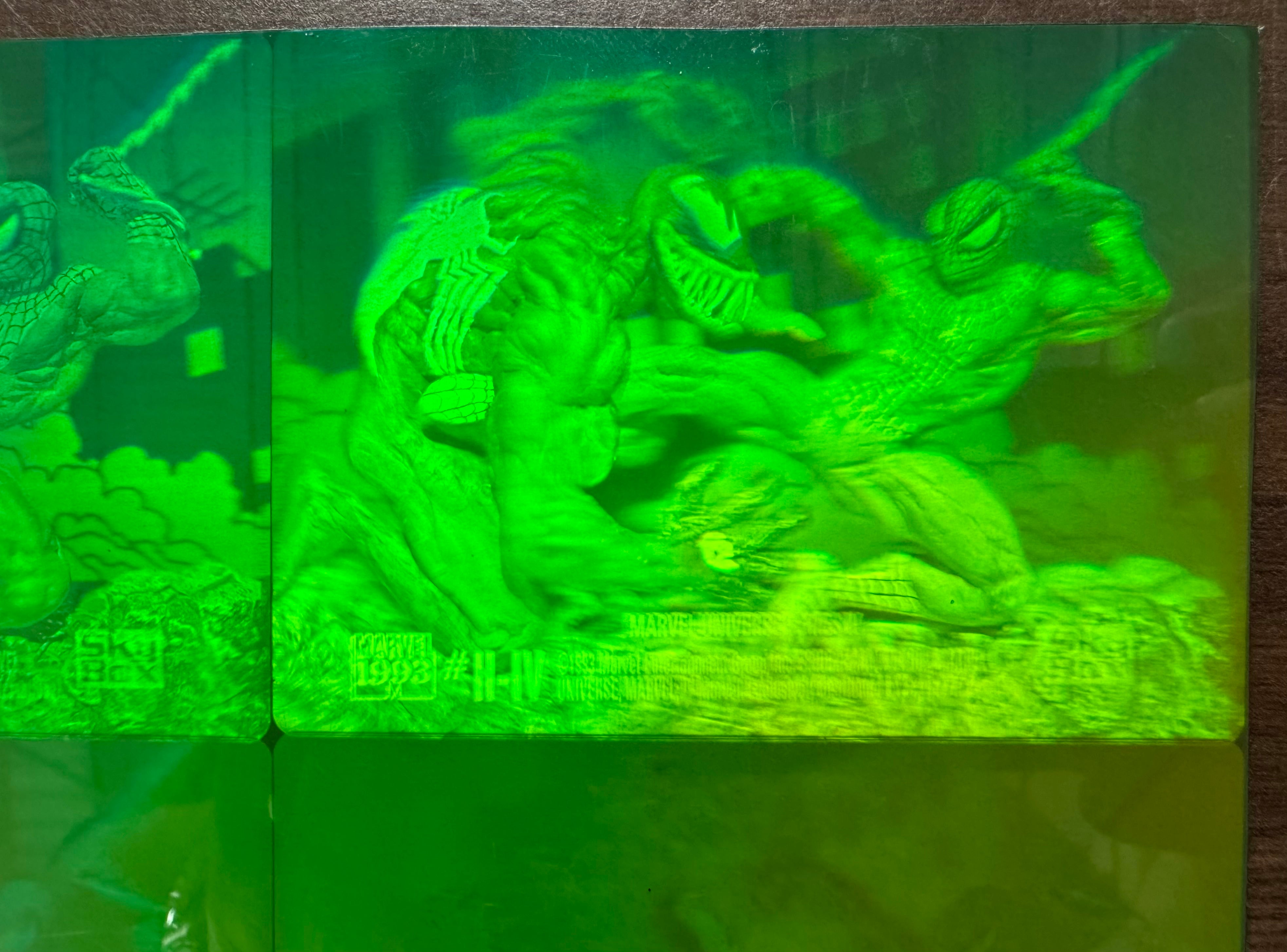 1993 SkyBox Marvel Universe Series IV Holo Spider-Man VS. Venom Test Sheet Proof