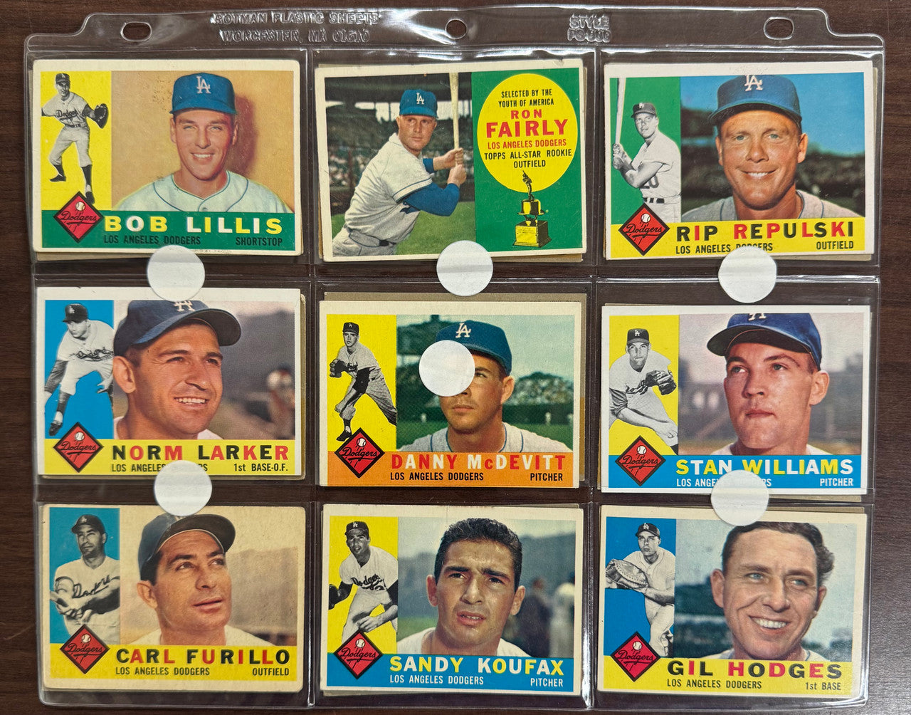 1960 Topps Baseball Los Angeles Dodgers Team Set EX