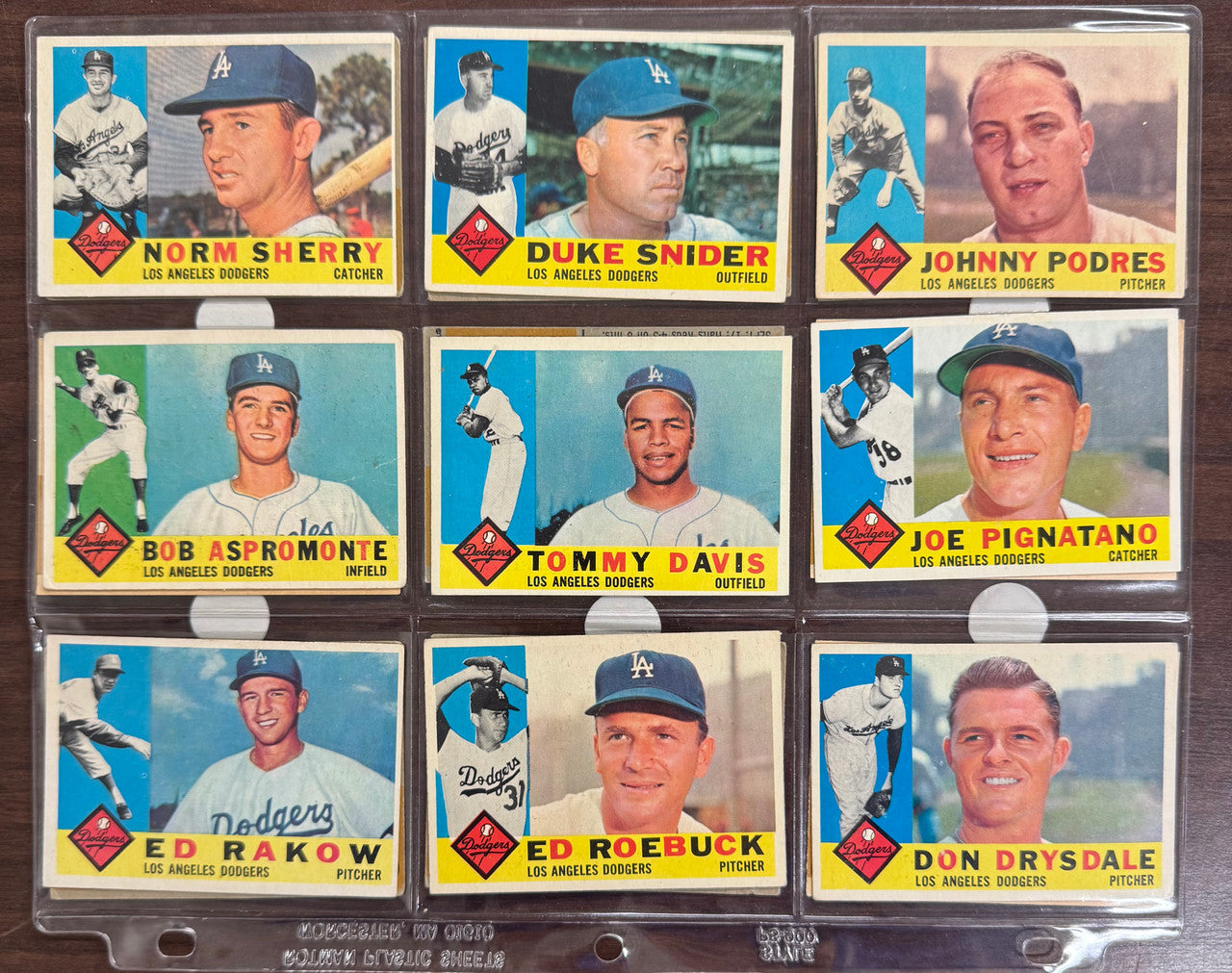1960 Topps Baseball Los Angeles Dodgers Team Set EX