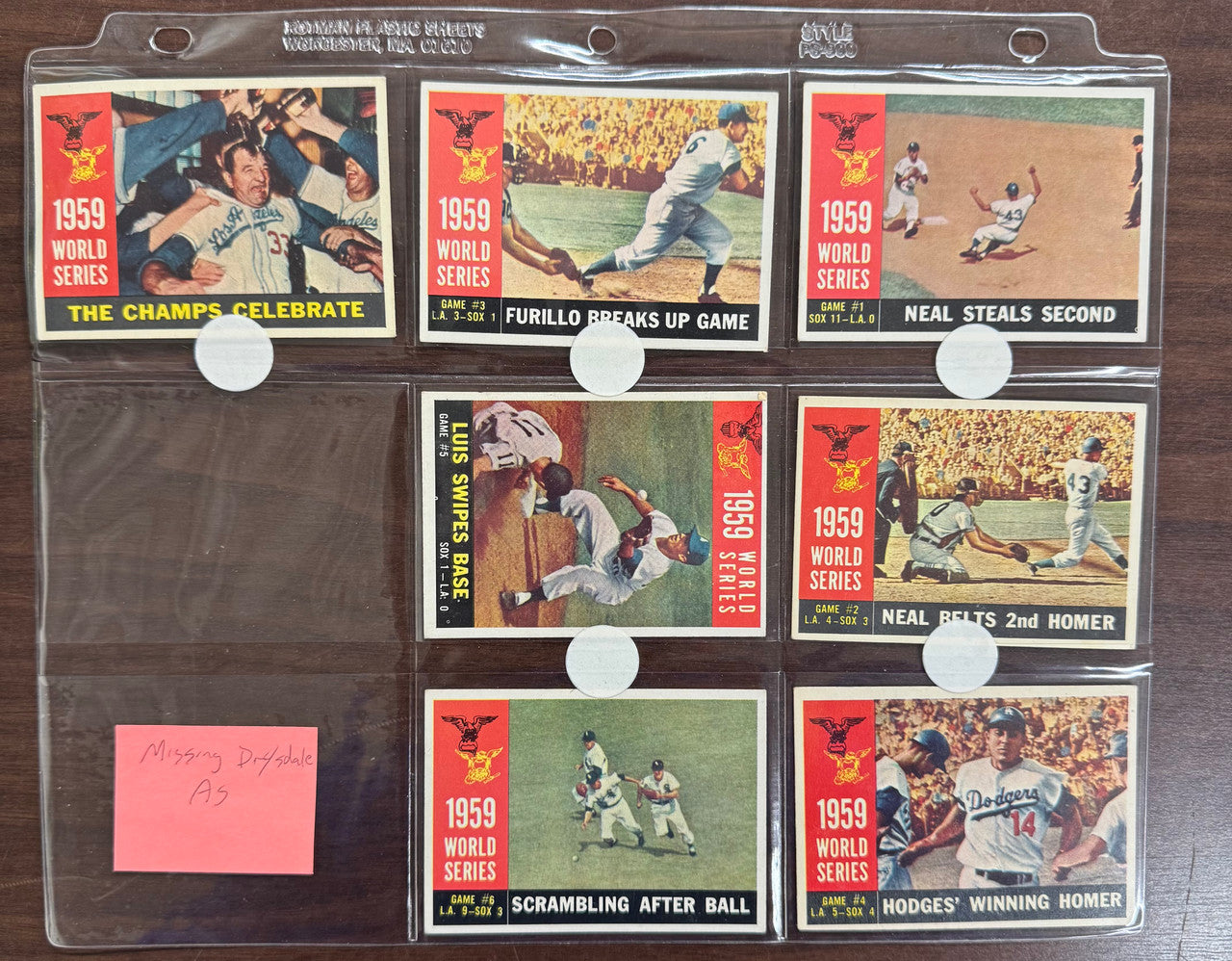 1960 Topps Baseball Los Angeles Dodgers Team Set EX