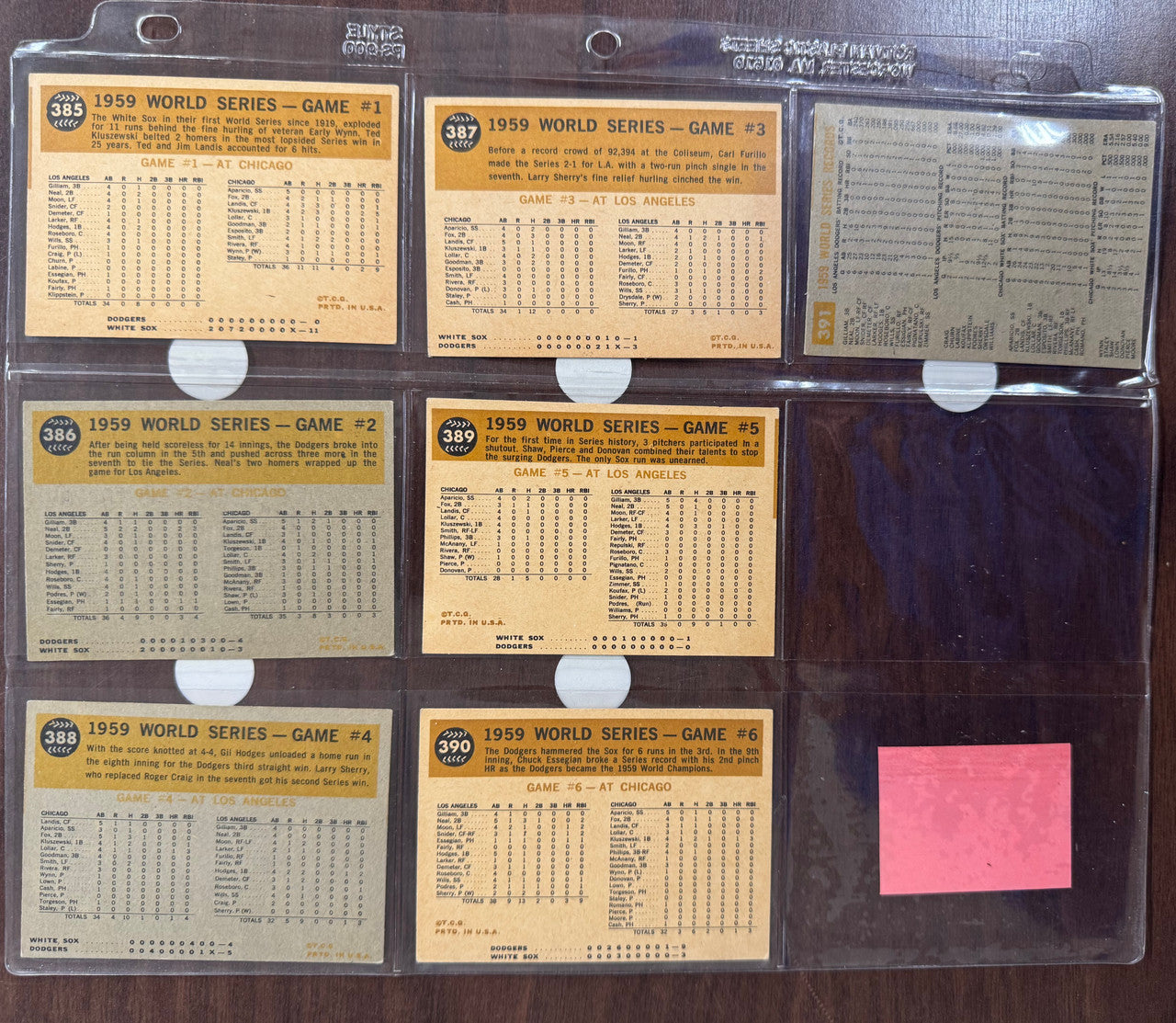 1960 Topps Baseball Los Angeles Dodgers Team Set EX