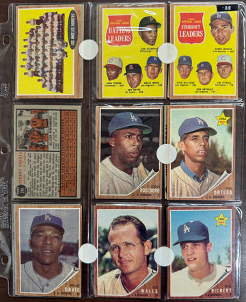 1962 Topps Baseball Los Angeles Dodgers Partial Set EX *READ*
