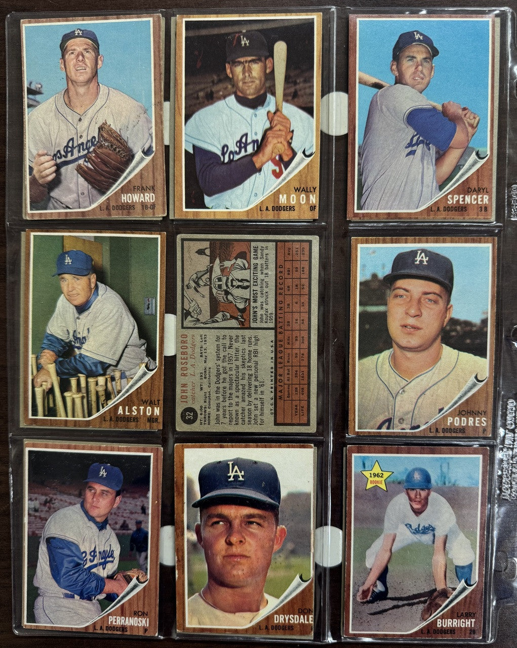 1962 Topps Baseball Los Angeles Dodgers Partial Set EX *READ*