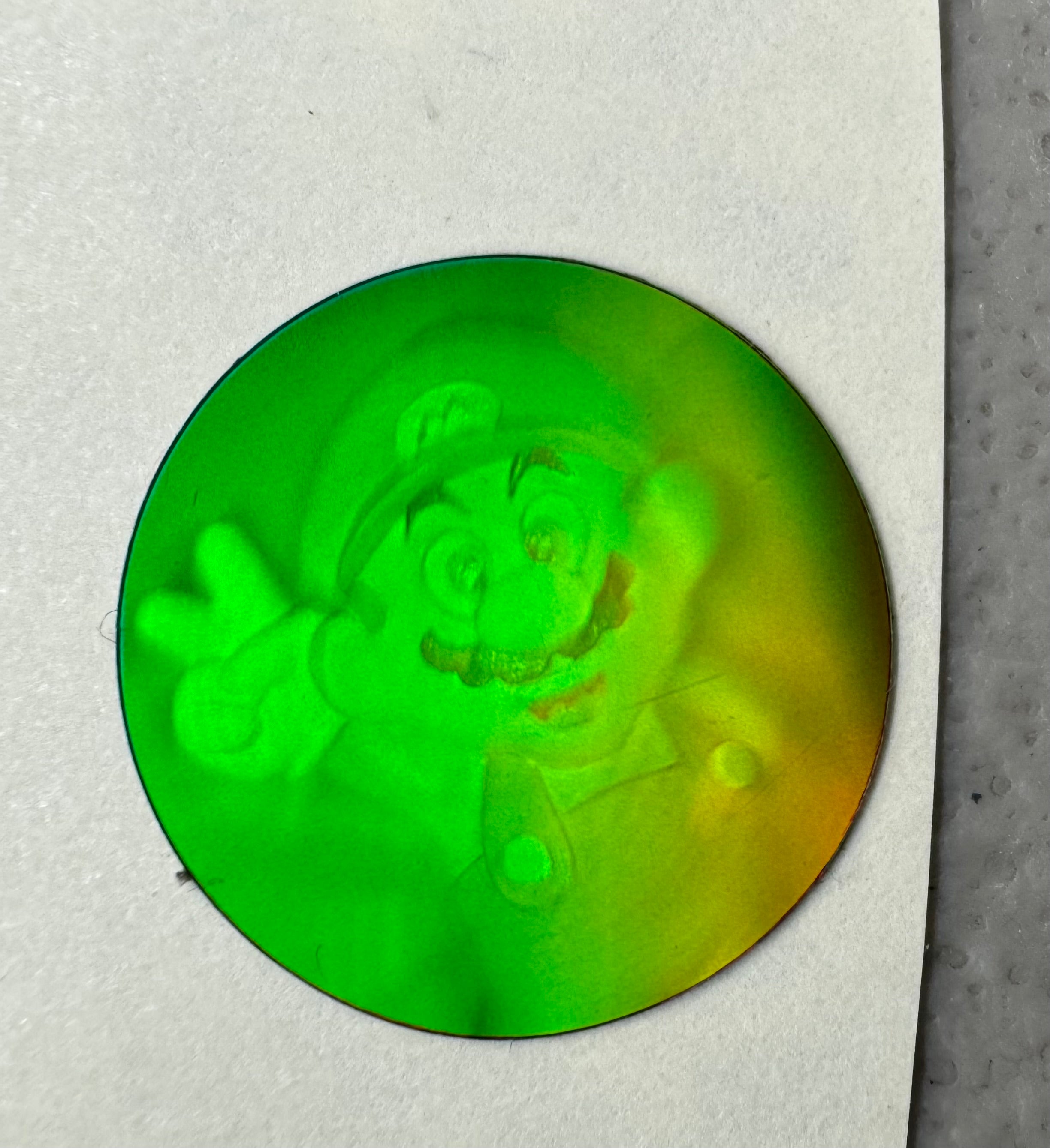 Nintendo Power Super Power Club Keychain Mario Bros Holographic Test Sheet Proof