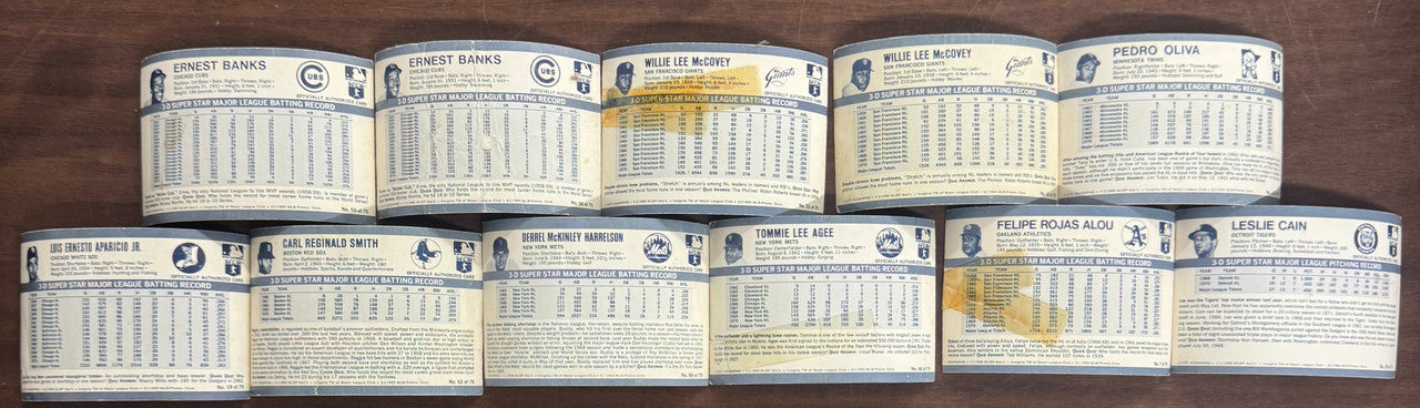 1971 Kellogg's Baseball Lot of 11 Low Grade Banks McCovey Oliva
