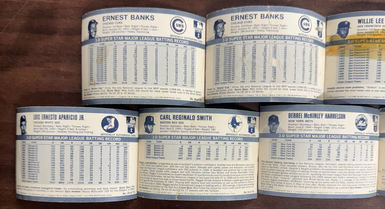 1971 Kellogg's Baseball Lot of 11 Low Grade Banks McCovey Oliva