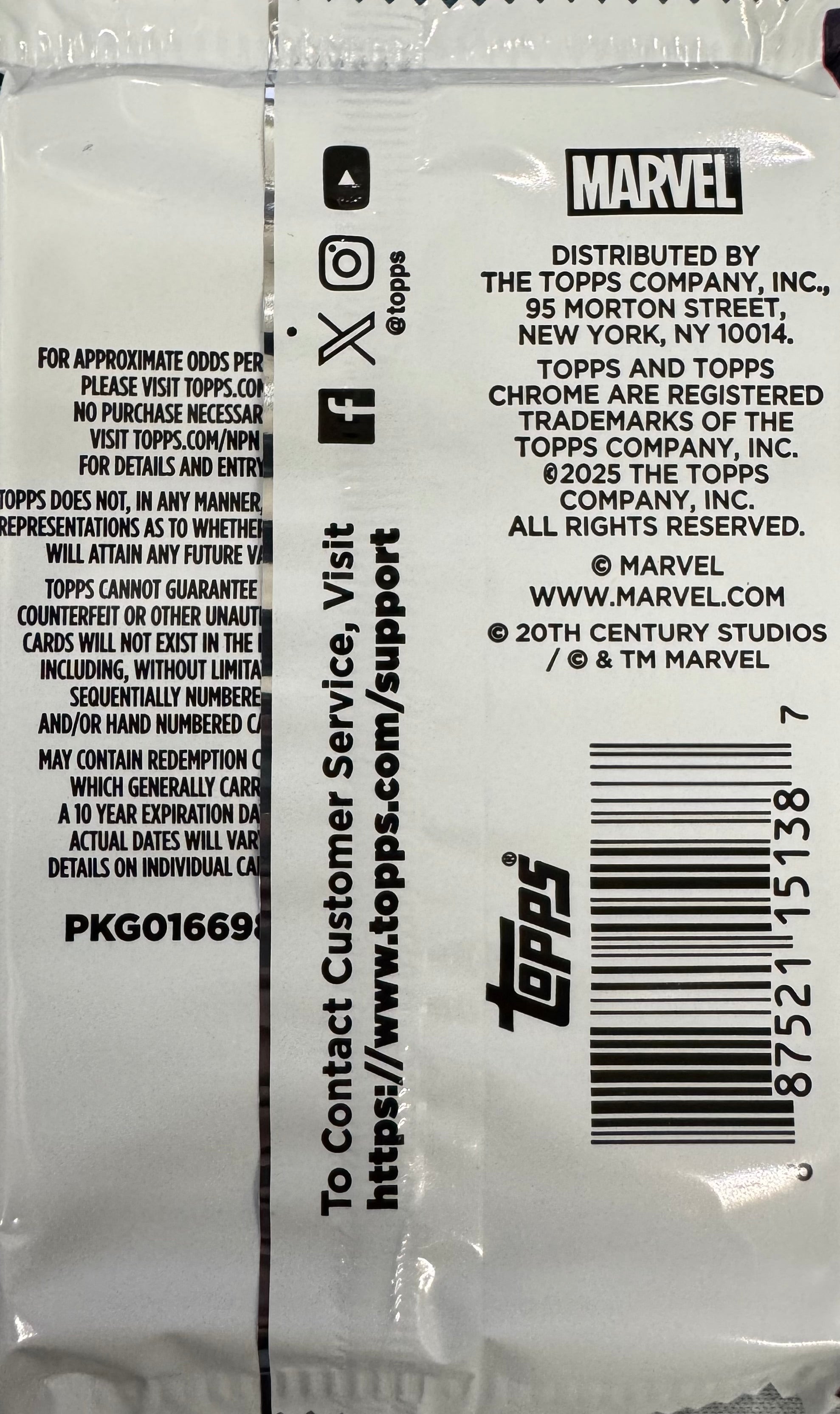2024/25 Topps Marvel Studios Chrome Hobby Pack