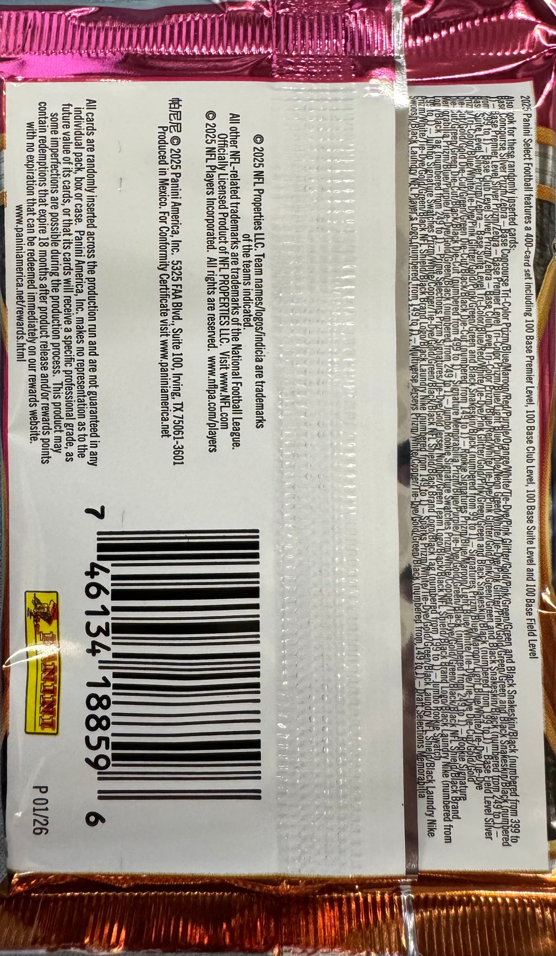 2025 Panini Select Football Hobby Pack
