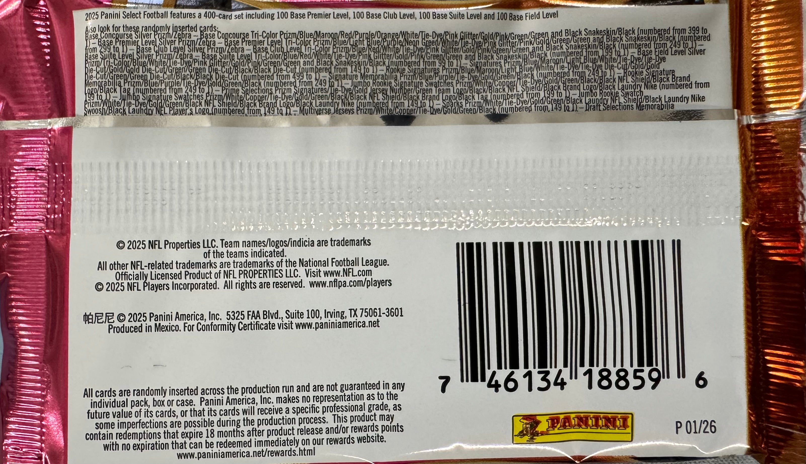 2025 Panini Select Football Hobby Pack