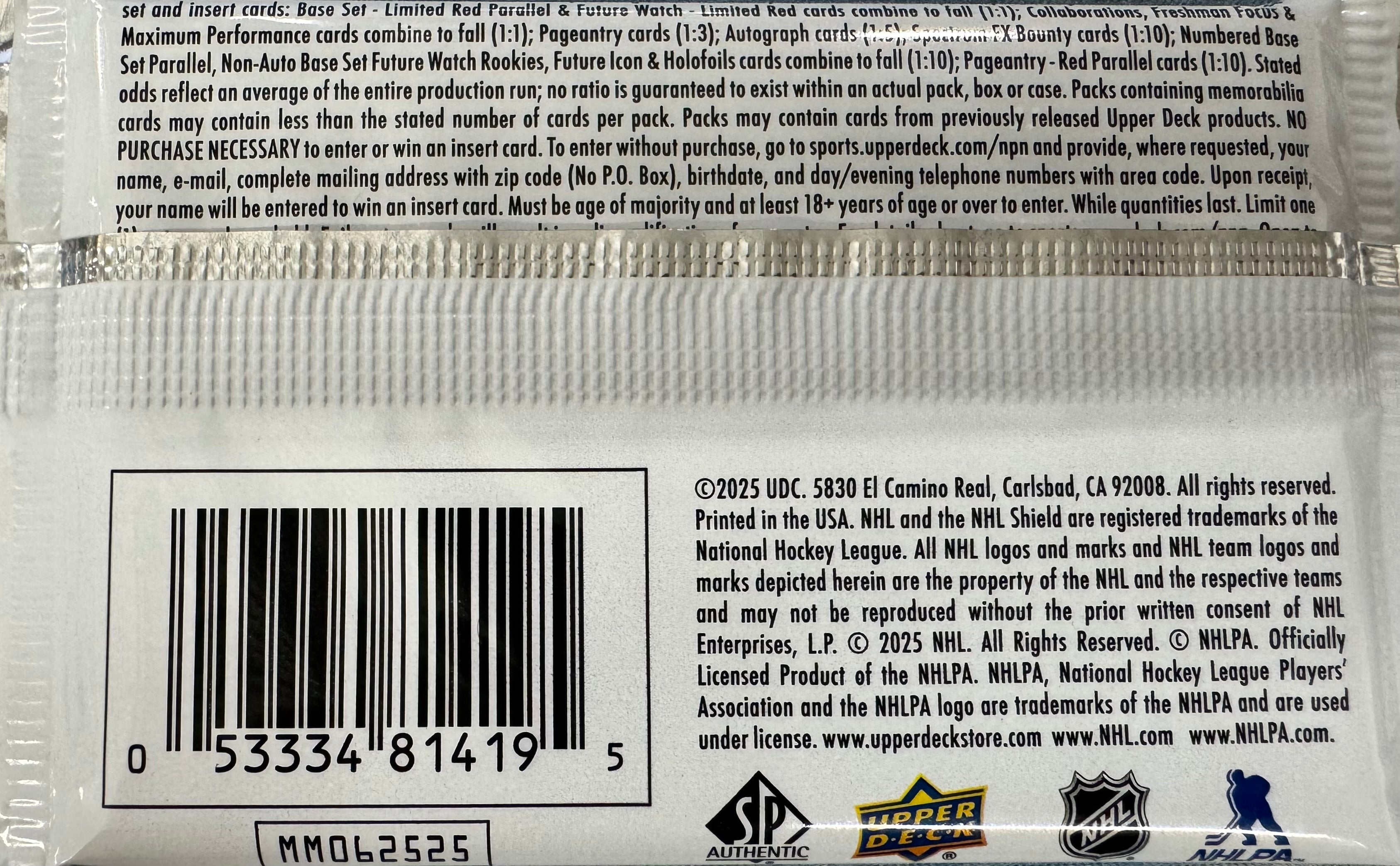2024/25 Upper Deck SP Authentic Hockey Hobby Pack