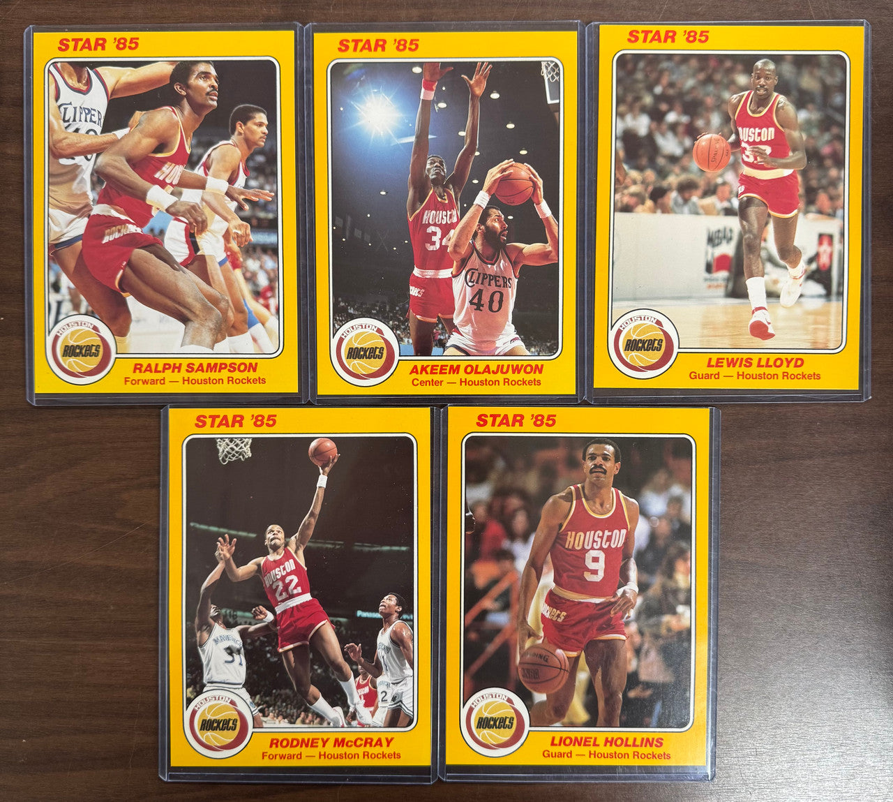 1985 Star Co. Basketball Houston Rockets Super Teams Set (5) Olajuwon RC *READ*