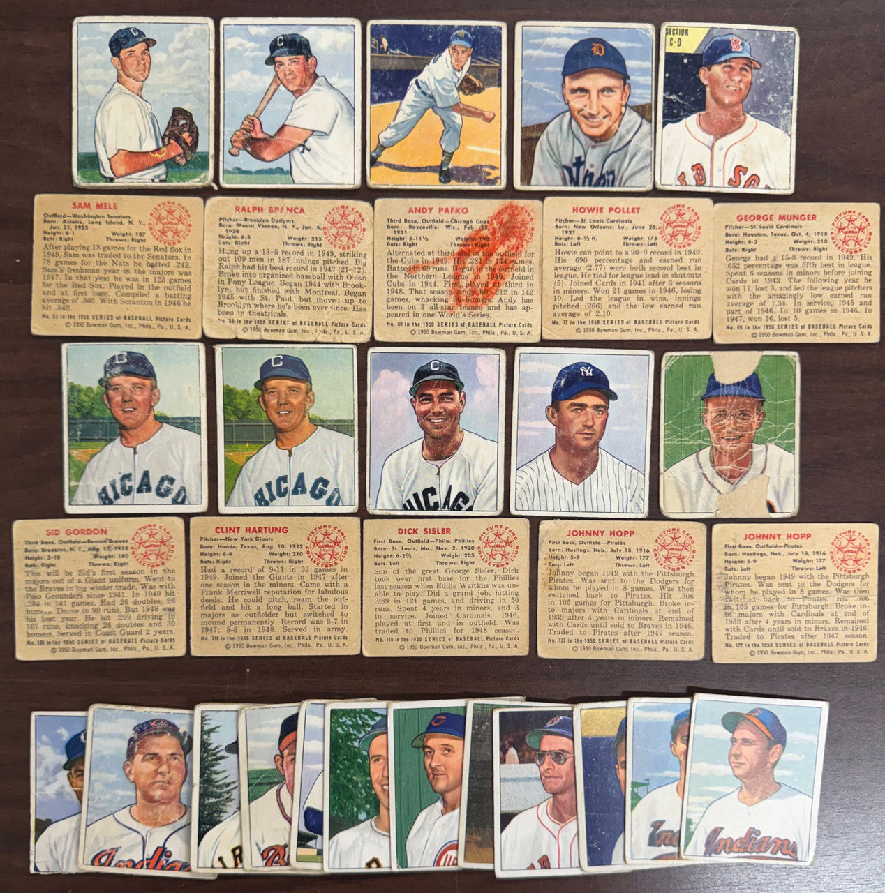 1950 Bowman Baseball Lot of 50 Poor