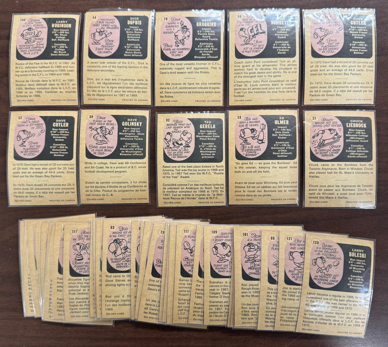 1971 O-Pee-Chee Canadian Football League CFL Lot of 40 EX-NM