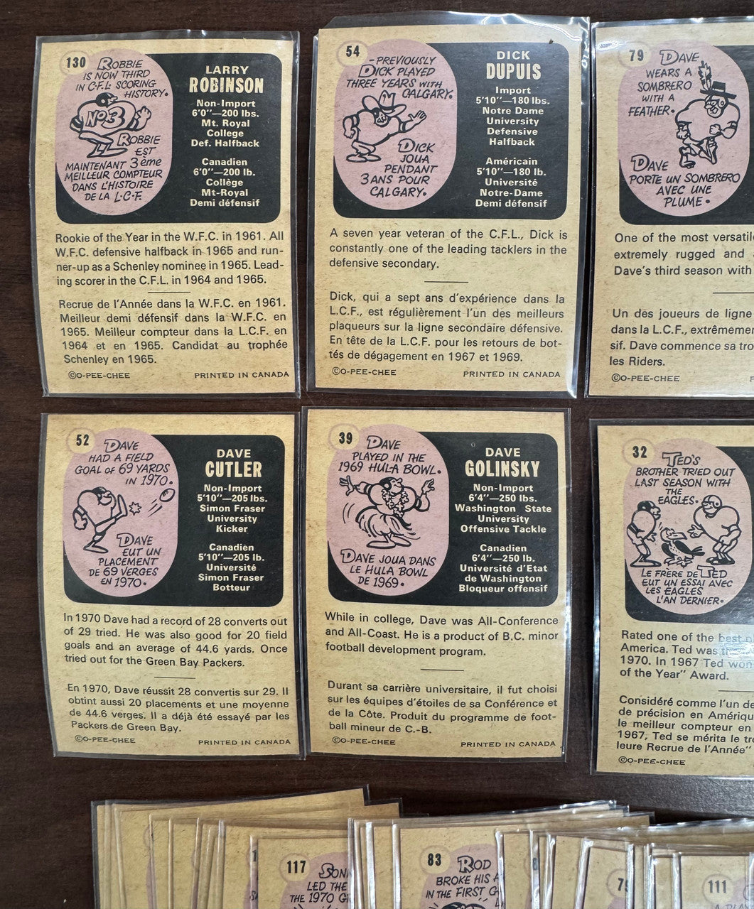 1971 O-Pee-Chee Canadian Football League CFL Lot of 40 EX-NM