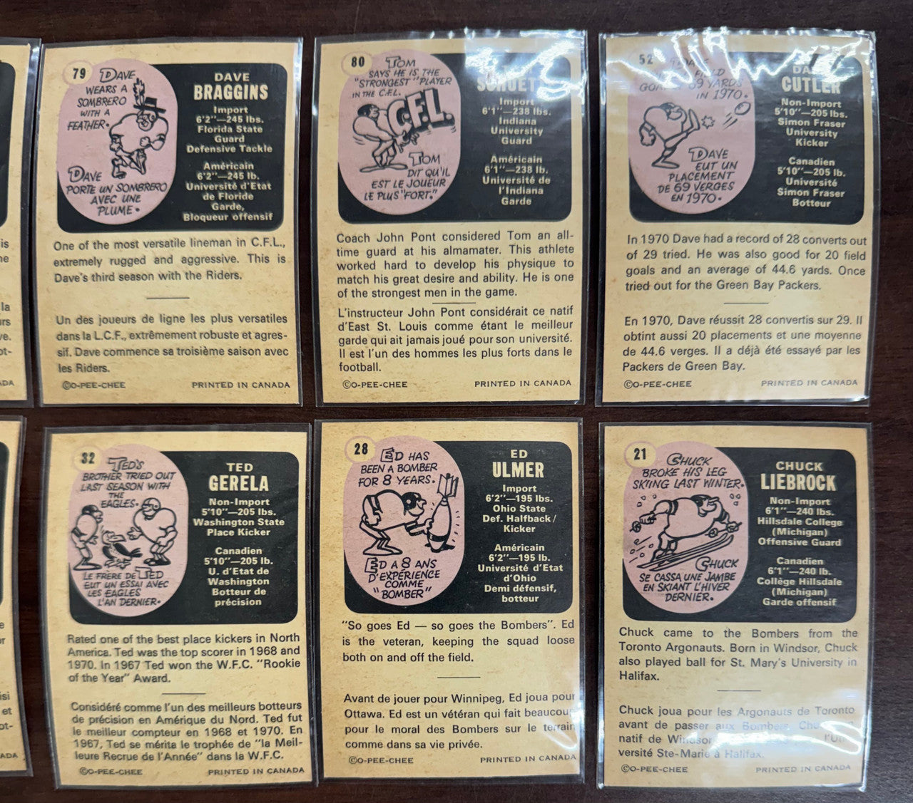 1971 O-Pee-Chee Canadian Football League CFL Lot of 40 EX-NM
