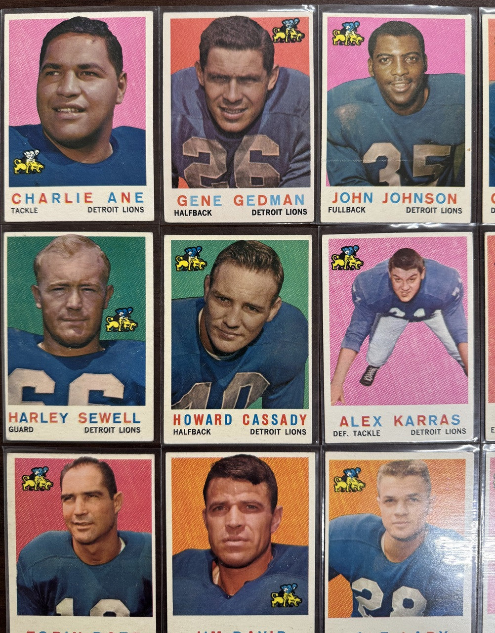 1959 Topps Detroit Lions Team Lot of 13 VG/EX-EX Karras RC