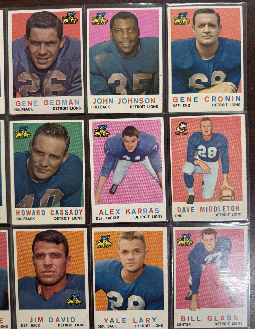 1959 Topps Detroit Lions Team Lot of 13 VG/EX-EX Karras RC