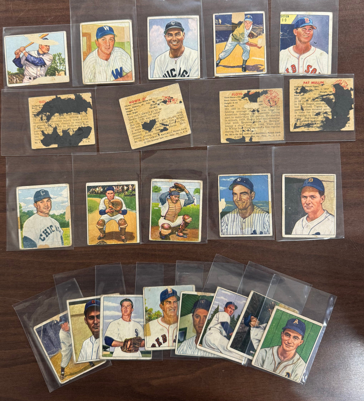1950 Bowman Baseball Lot of 22 Poor Low Grade