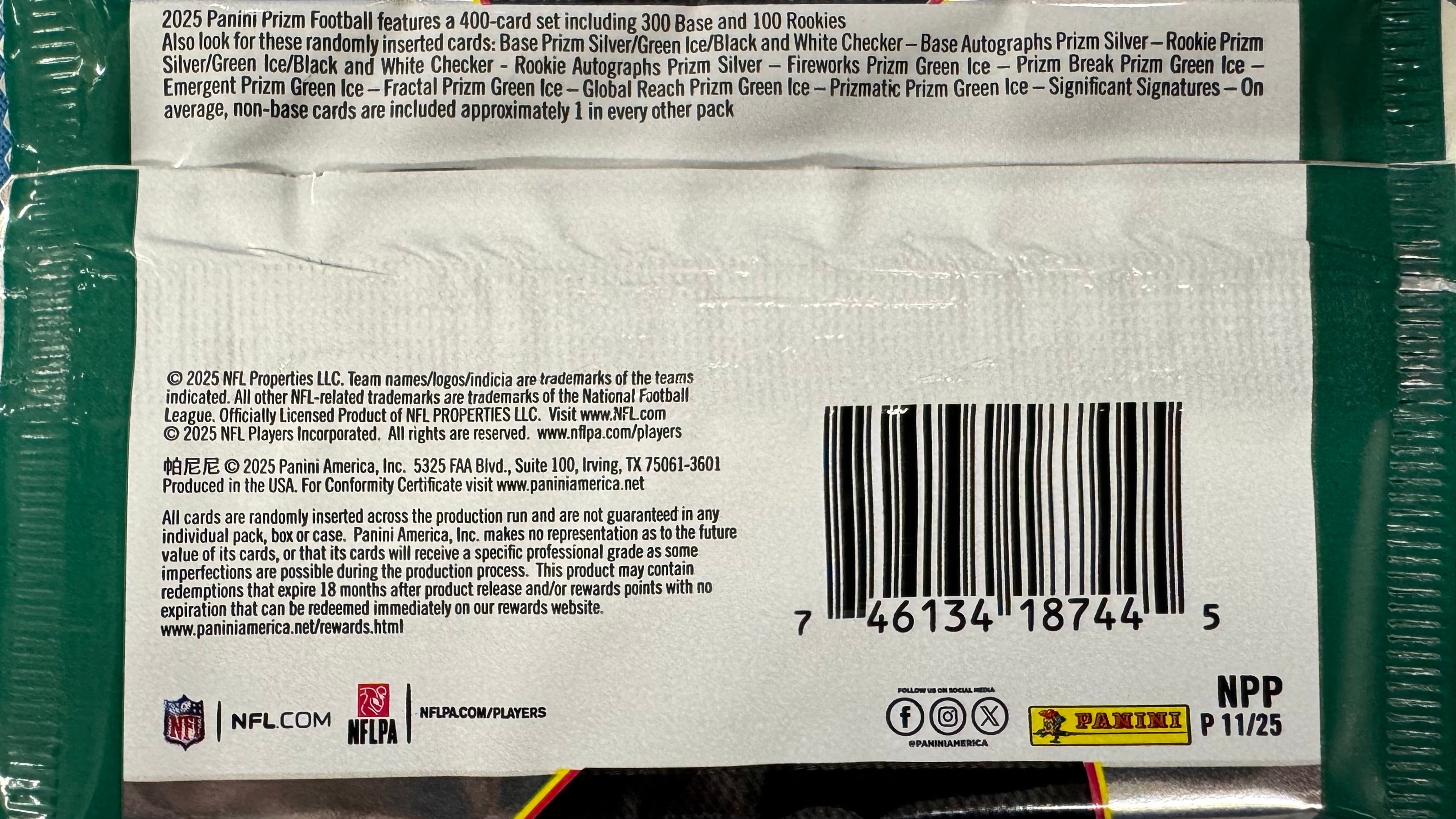 2025 Panini Prizm Football Retail Pack