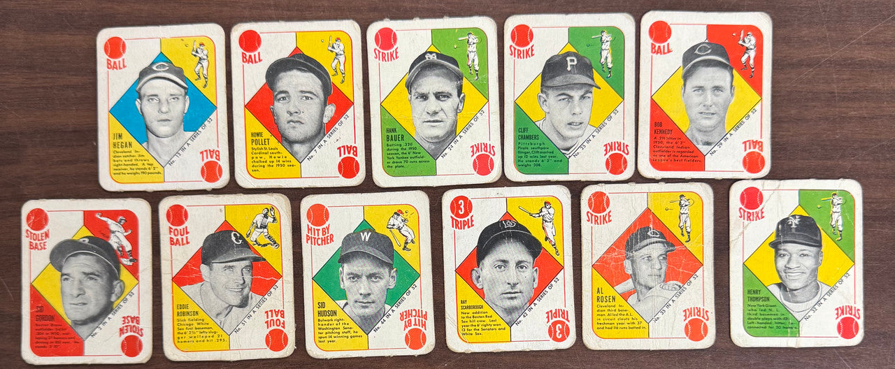 1951 Topps Red Backs Lot of 11 All Different Low Grade