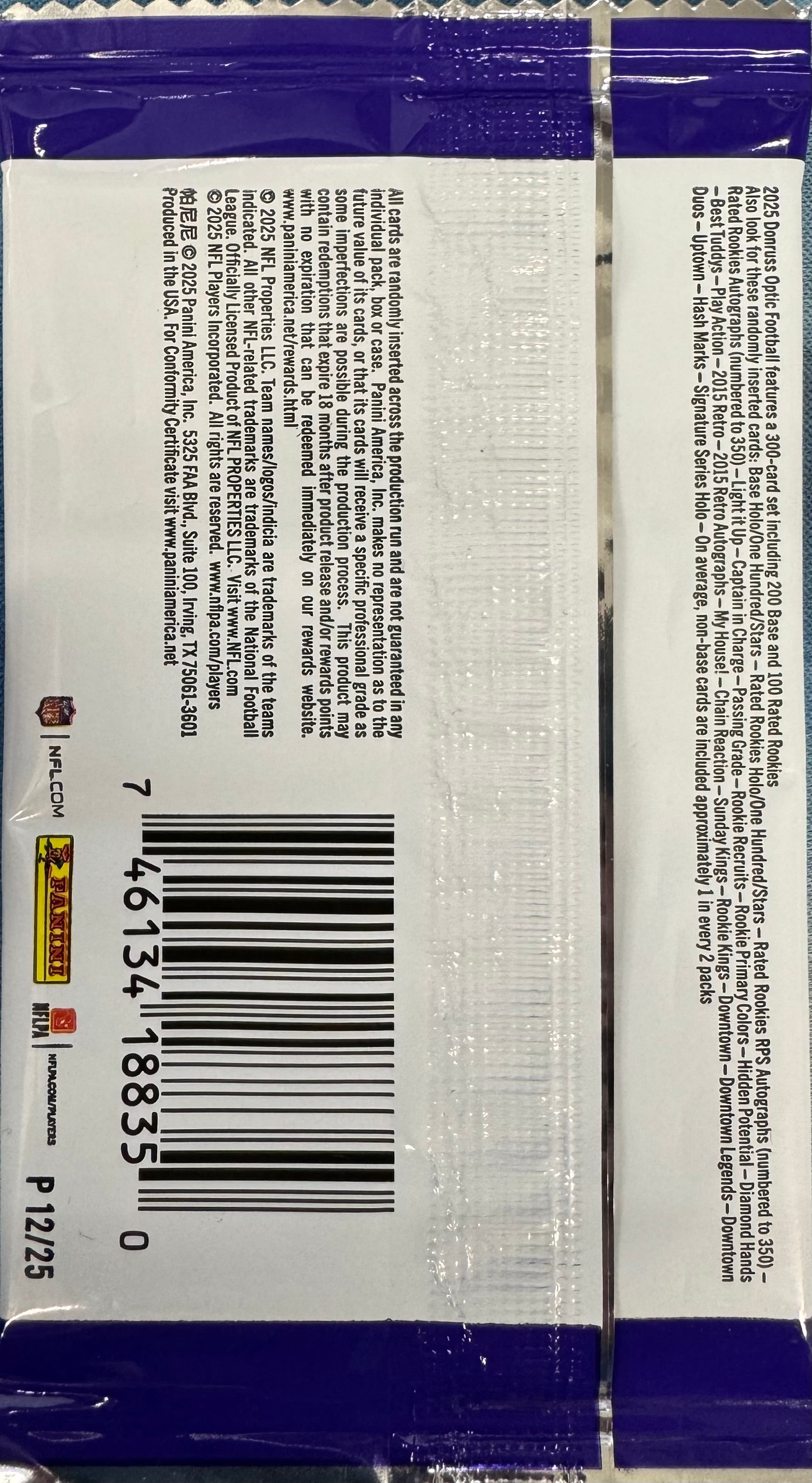 2025 Panini Donruss Optic Football Retail Pack