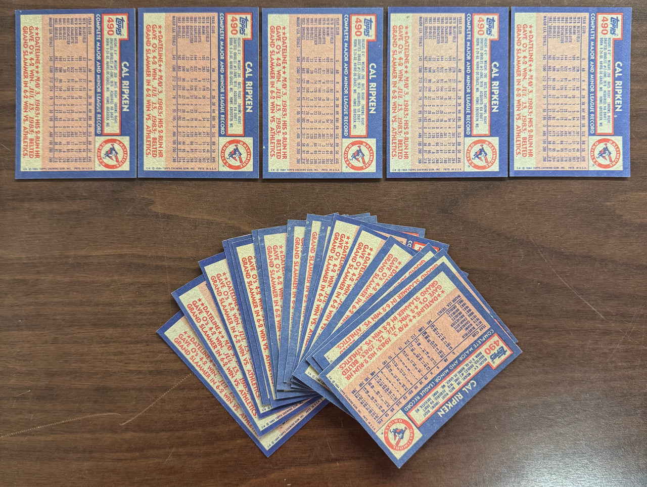 1984 Topps Baseball Cal Ripken Jr. #490 Lot of 22 NM/MT