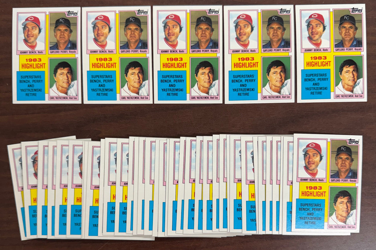 1984 Topps Baseball Johnny Bench Perry Yastrzemski Retire #6 - Lot of 45 NM/MT