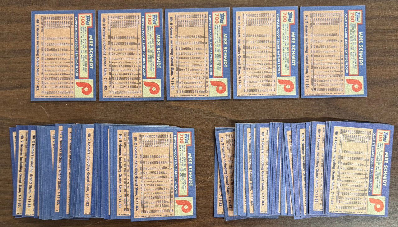 1984 Topps Baseball Mike Schmidt #700 - Lot of 69 NM/MT