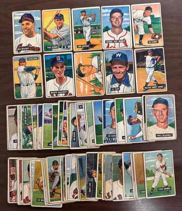 1951 Bowman Baseball Lot of 68 All Different Low Grade