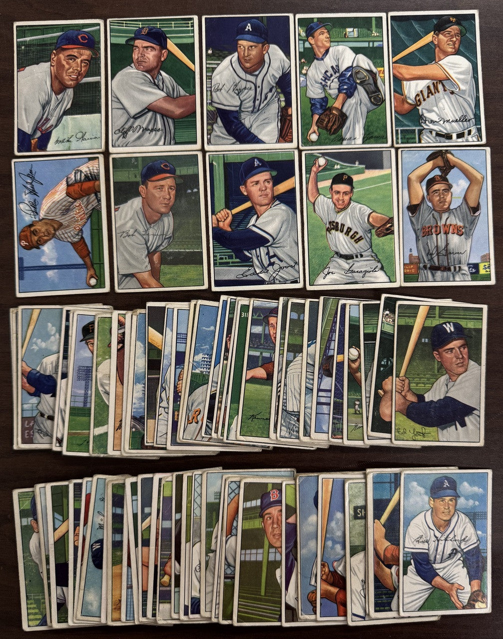 1952 Bowman Baseball Lot of 69 All Different Low Grade