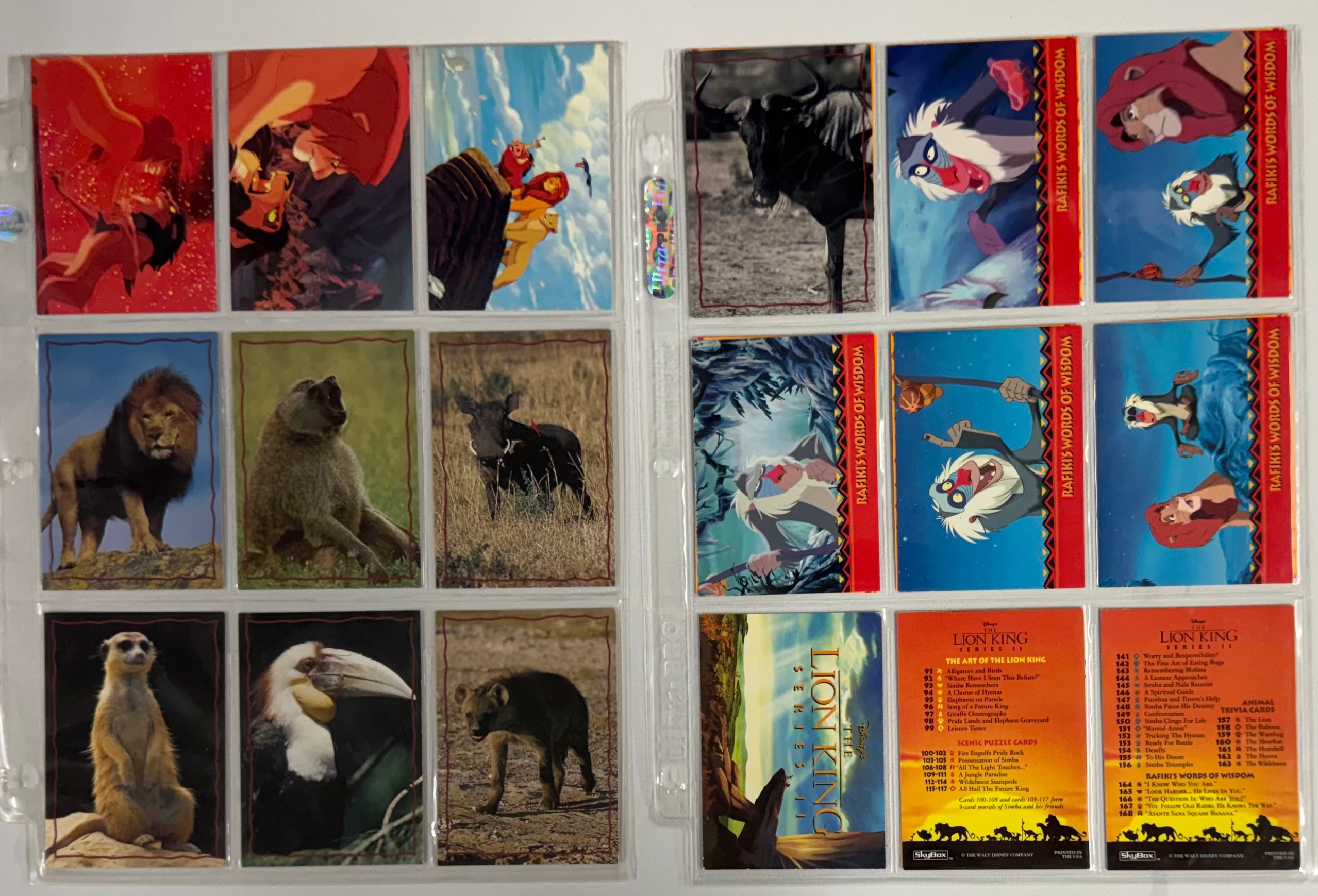1994 SkyBox Disney The Lion King Series 1-2, Widevision Complete Card Sets NM