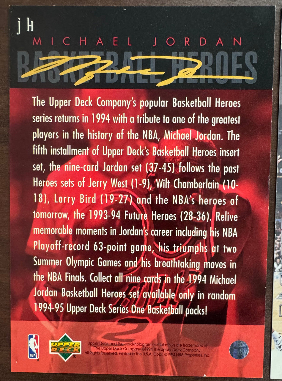 1994/95 Upper Deck Michael Jordan Basketball Heroes Complete Set (10) EX Overall