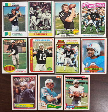 1973-1983 Topps Football Ken Stabler Lot of 11 (Missing 1979) G/VG-EX