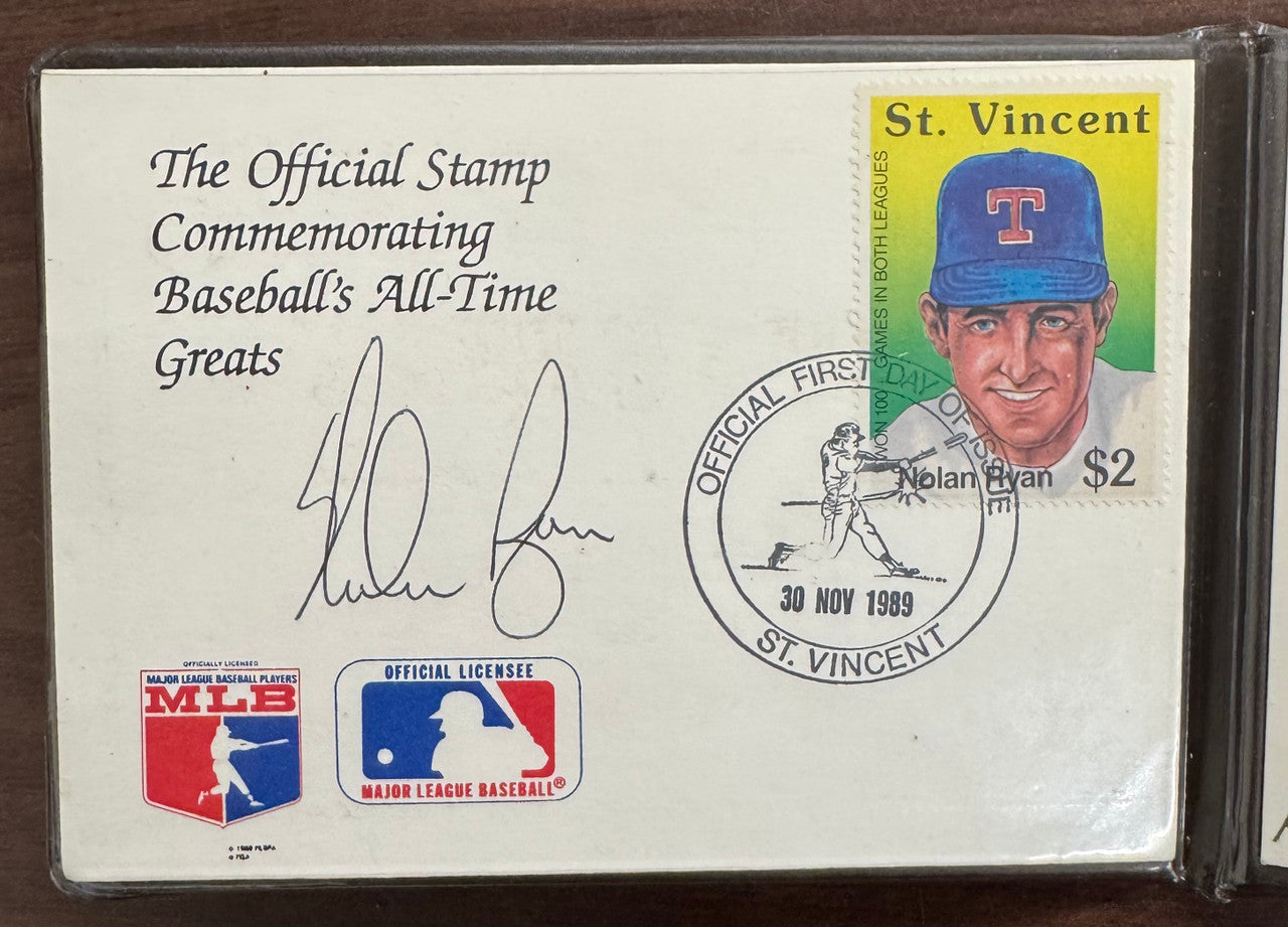 Nolan Ryan All-Time Strikeout King Signed Autographed Postcard w/ 23K Gold Sheet