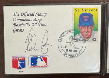 Nolan Ryan All-Time Strikeout King Signed Autographed Postcard w/ 23K Gold Sheet