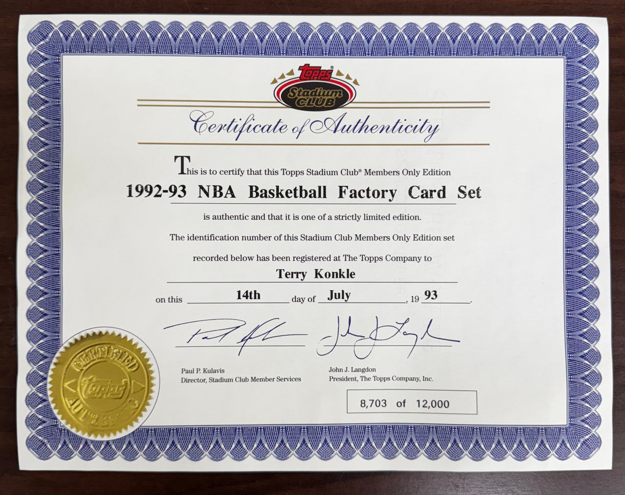 1992-93 Stadium Club Basketball Members Only Complete Set in Binder w/ Beam Team