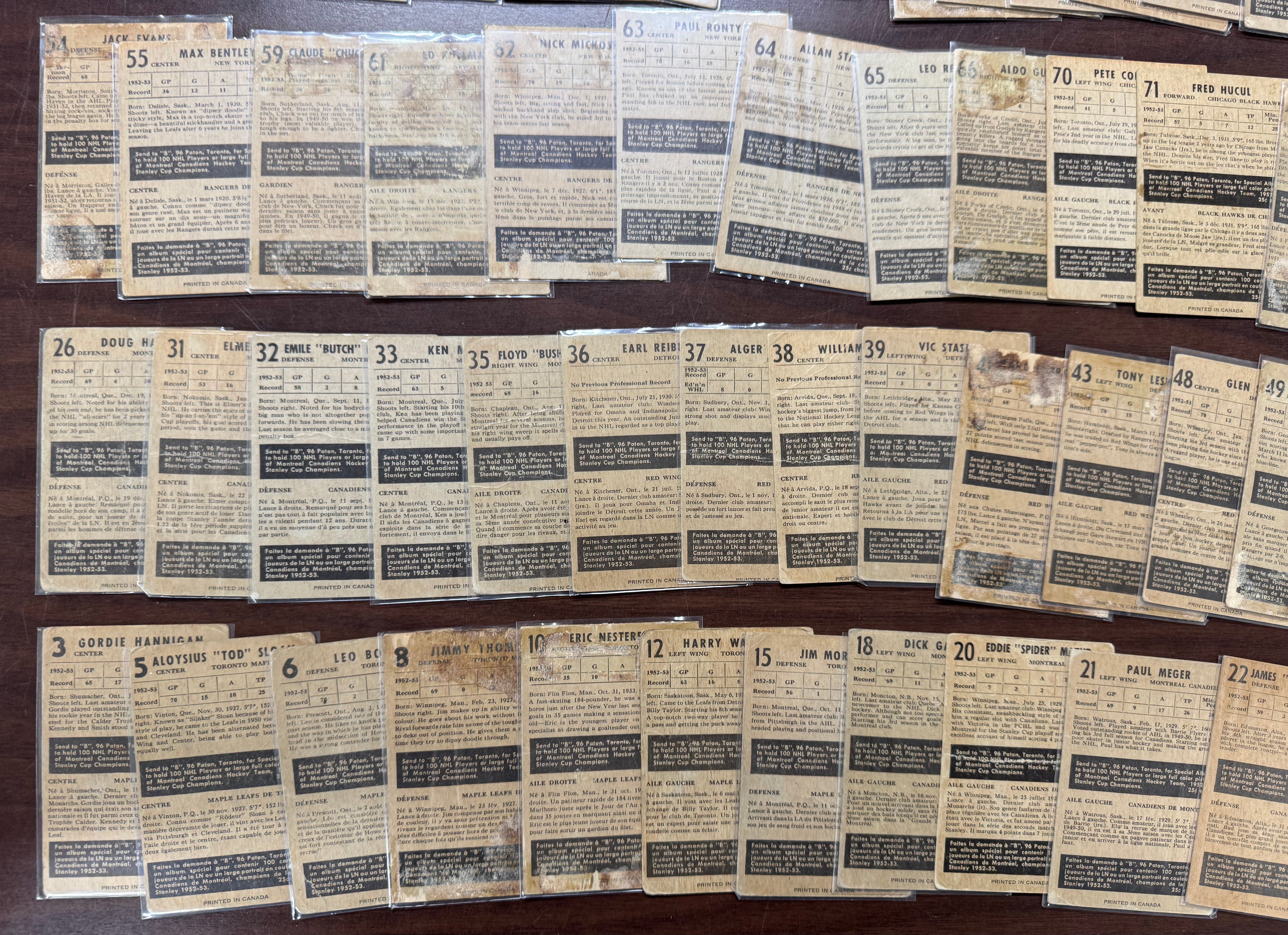 1953/54 Parkhurst Hockey Partial Set (53/103) Low Grade