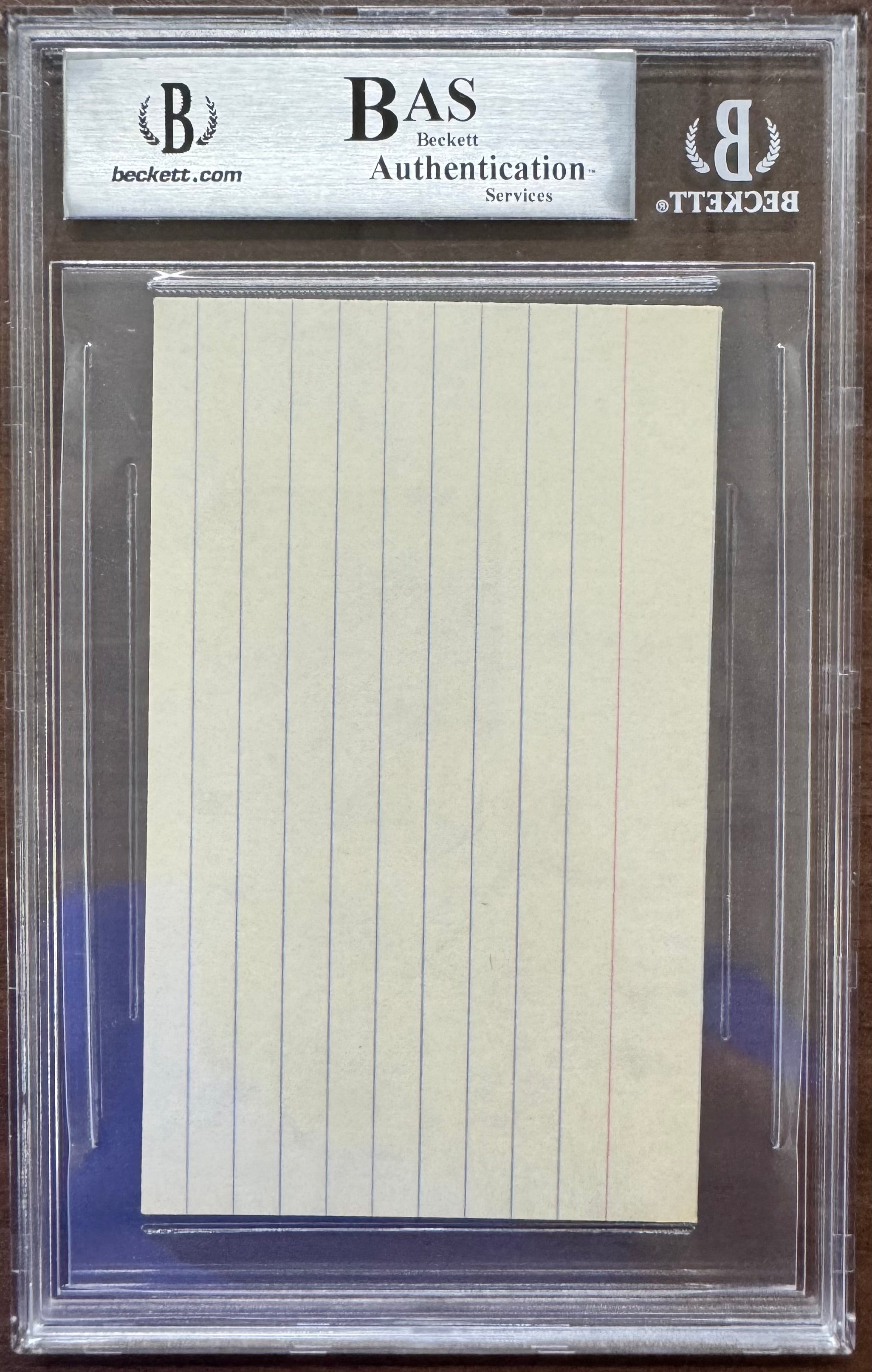 Bob Lemon Signed Autographed Index Card Beckett Authentic BAS