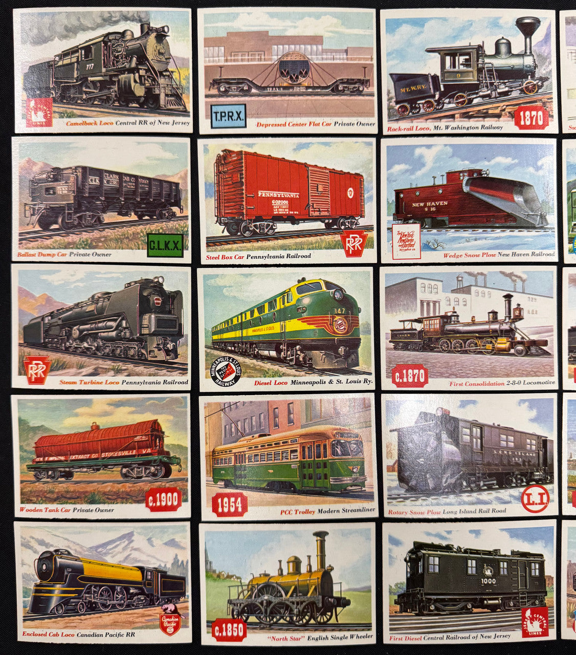 1955 Topps Rails & Sails Lot of 35 All Different EX/MT-NM