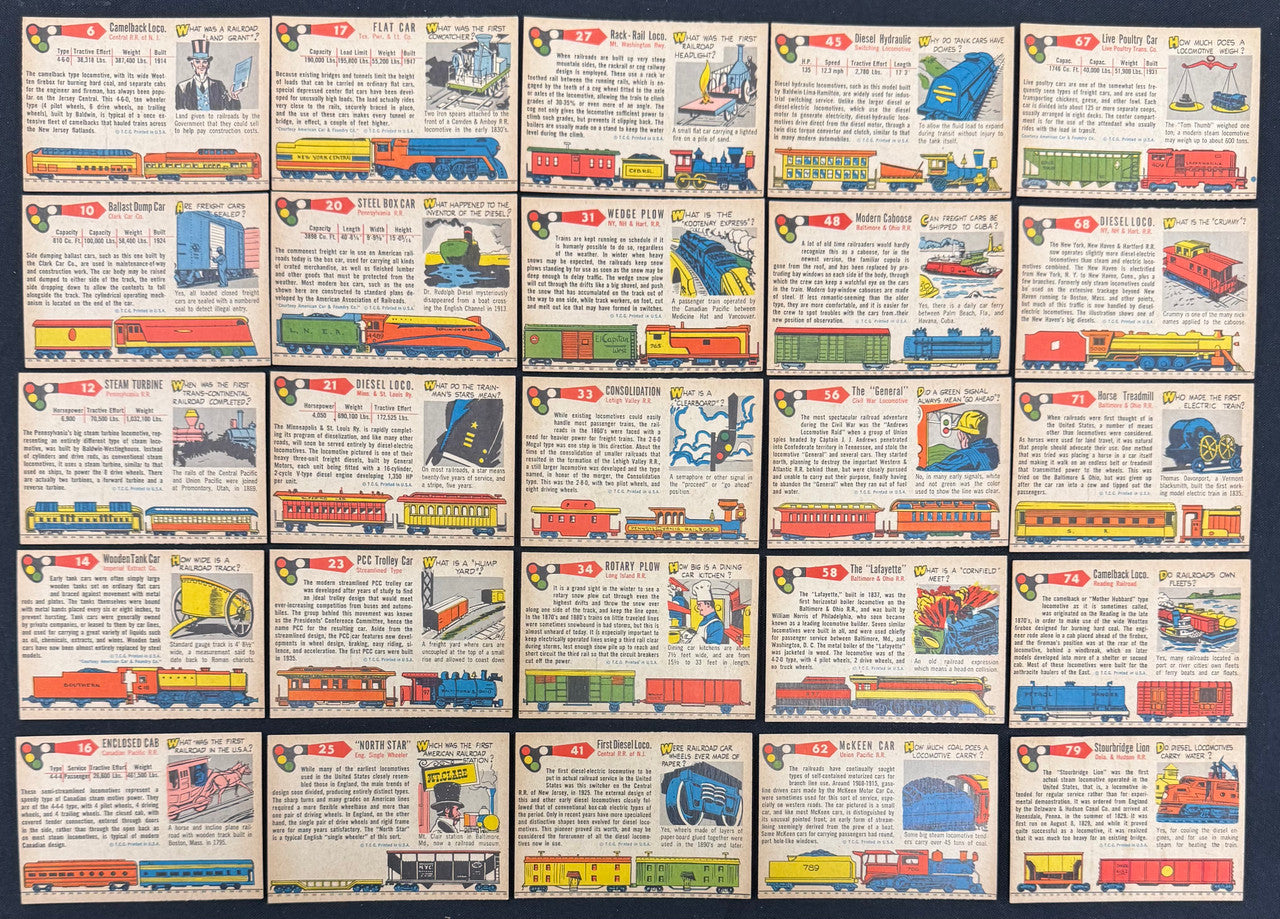 1955 Topps Rails & Sails Lot of 35 All Different EX/MT-NM