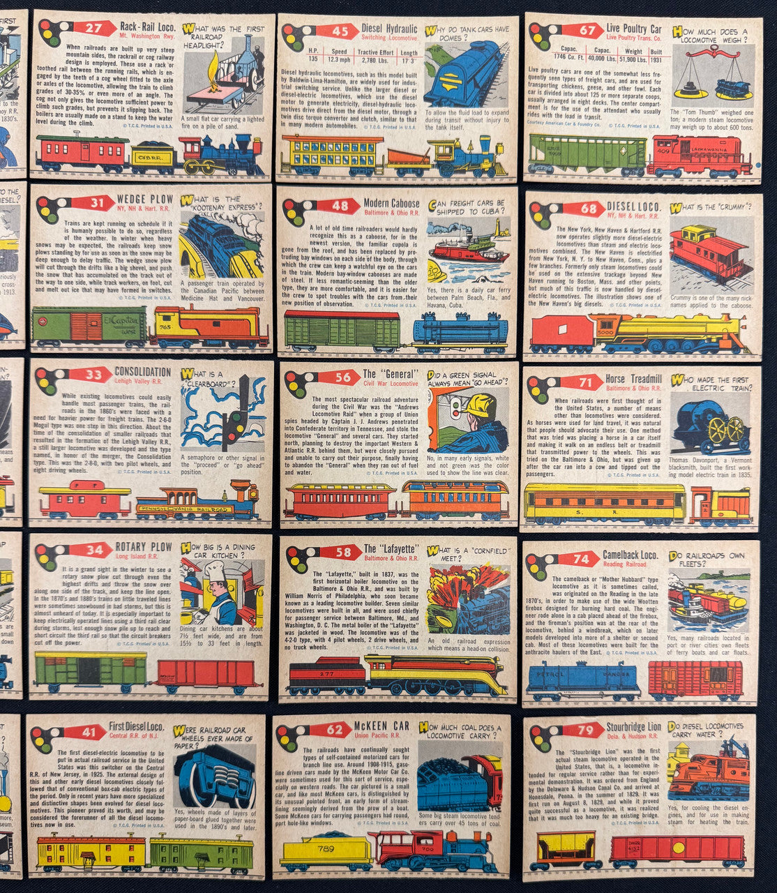 1955 Topps Rails & Sails Lot of 35 All Different EX/MT-NM