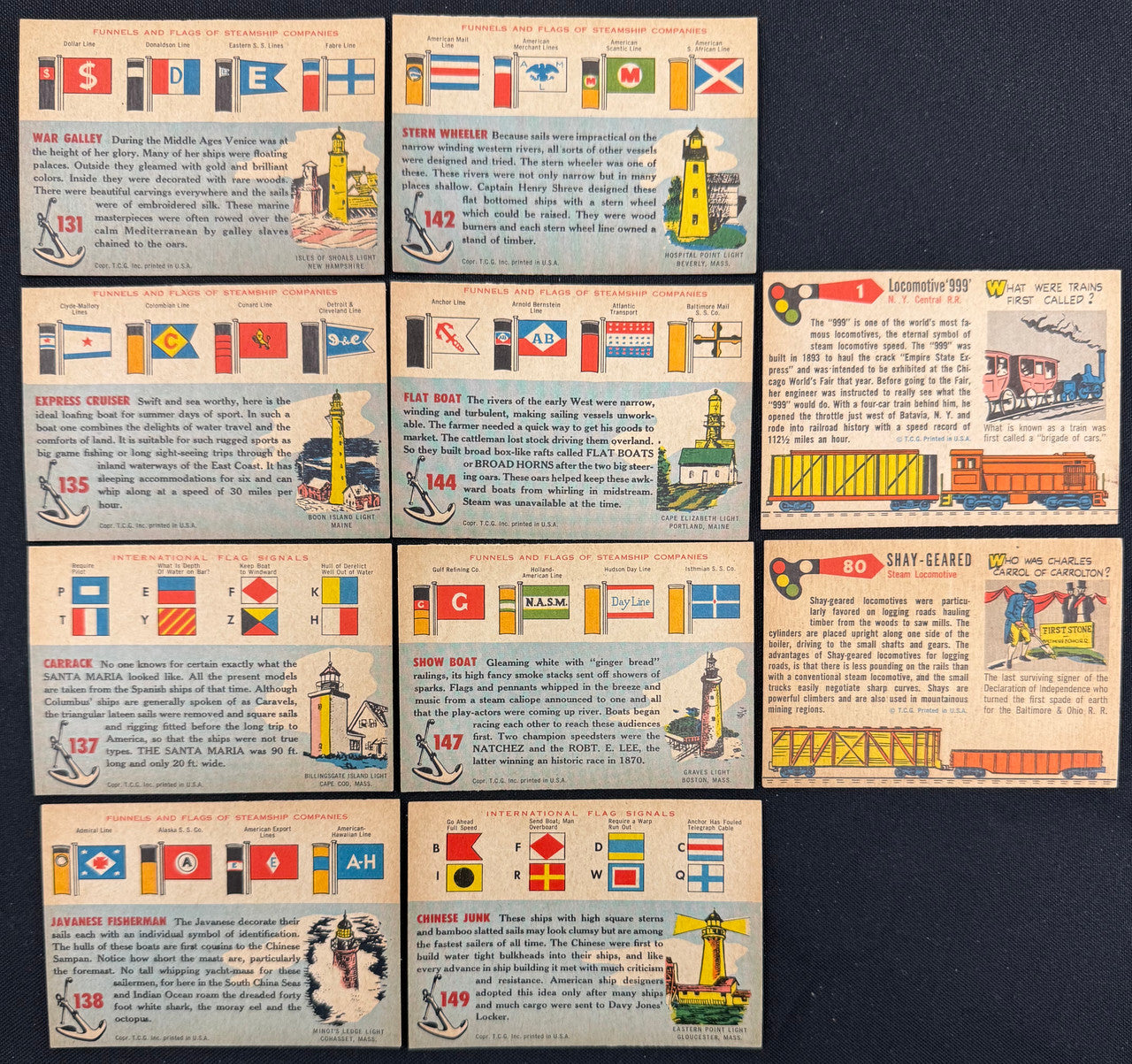 1955 Topps Rails & Sails Lot of 35 All Different EX/MT-NM