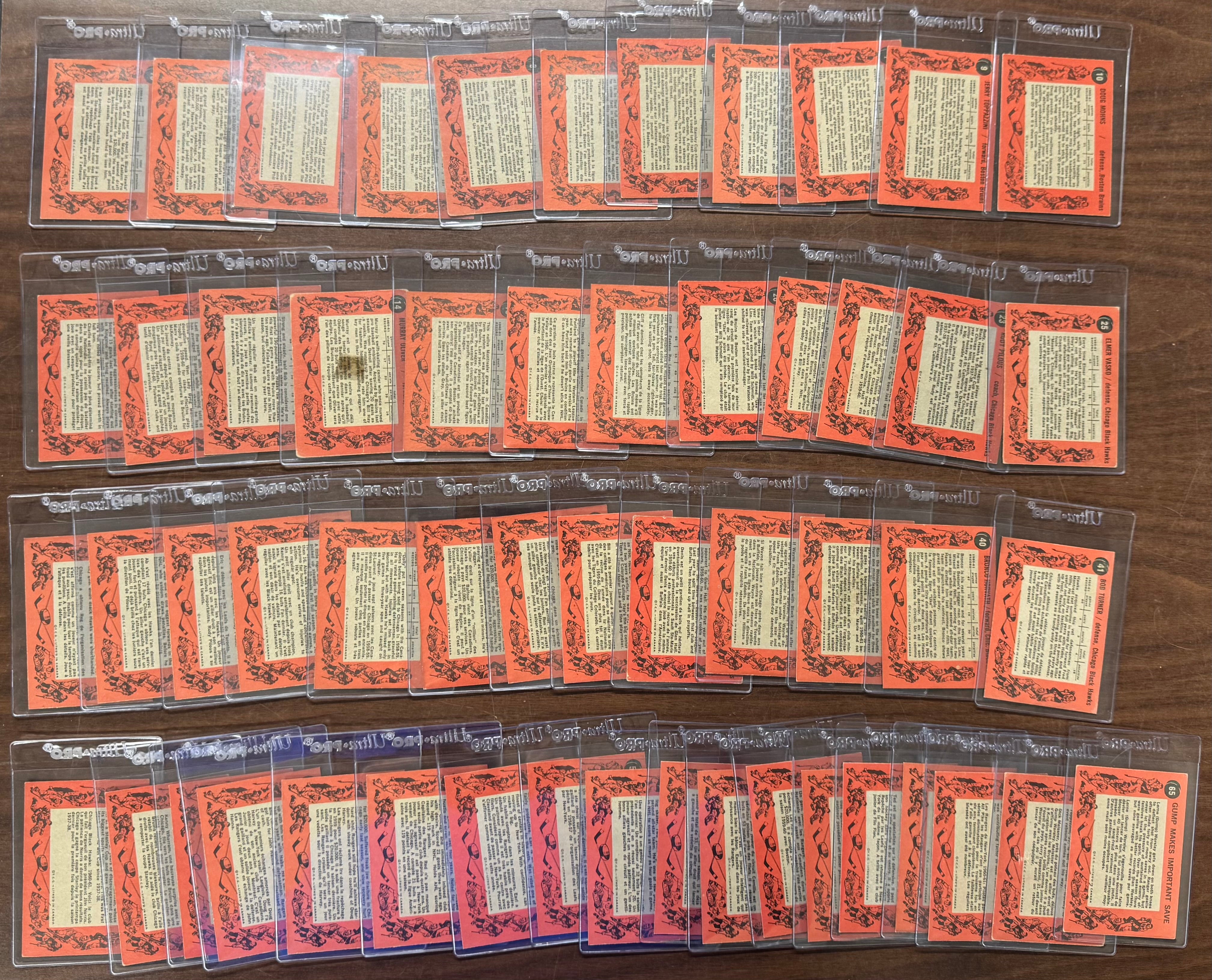 1961/62 Topps Hockey Complete Set (66/66) VG/EX-EX