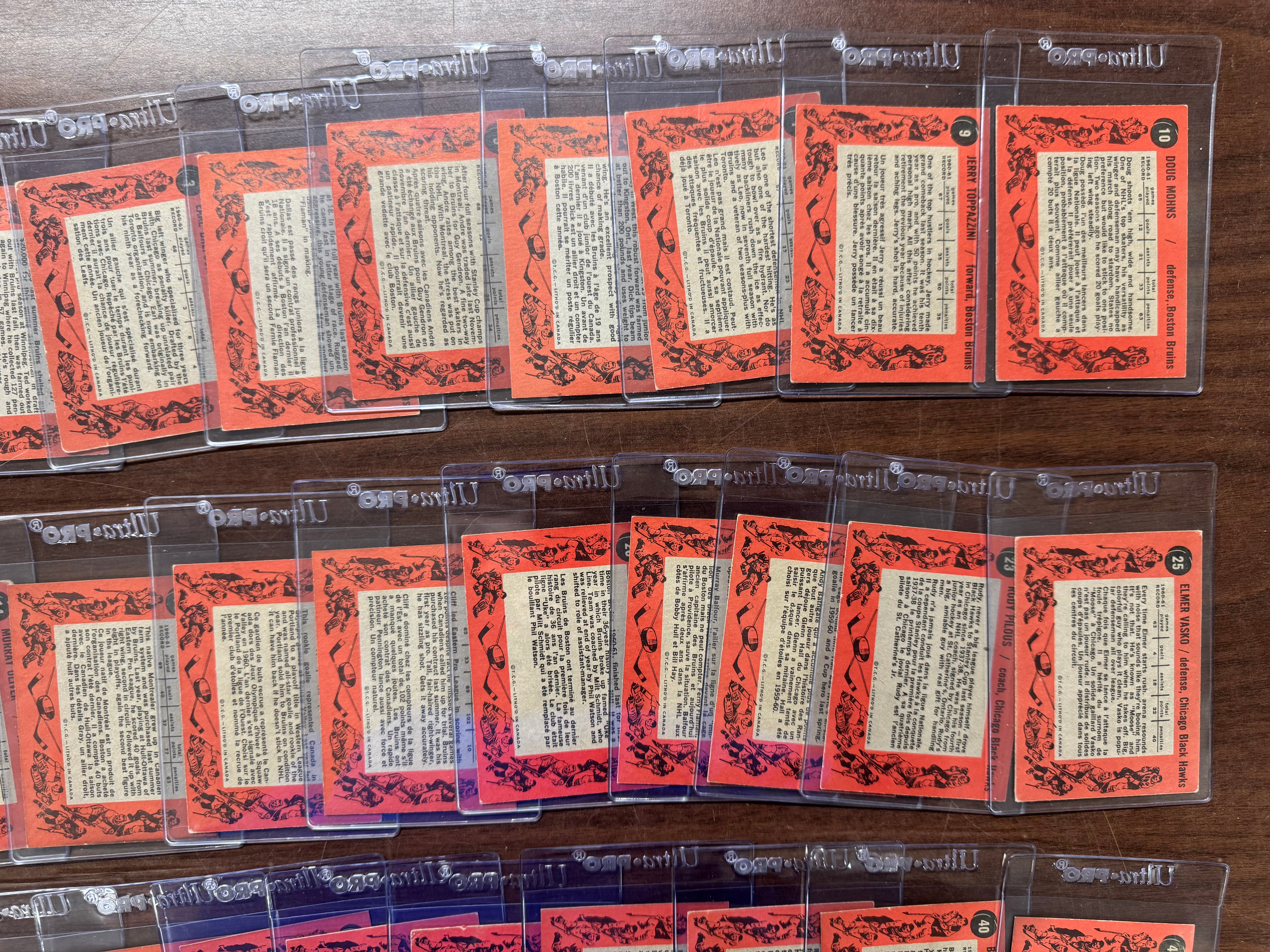 1961/62 Topps Hockey Complete Set (66/66) VG/EX-EX