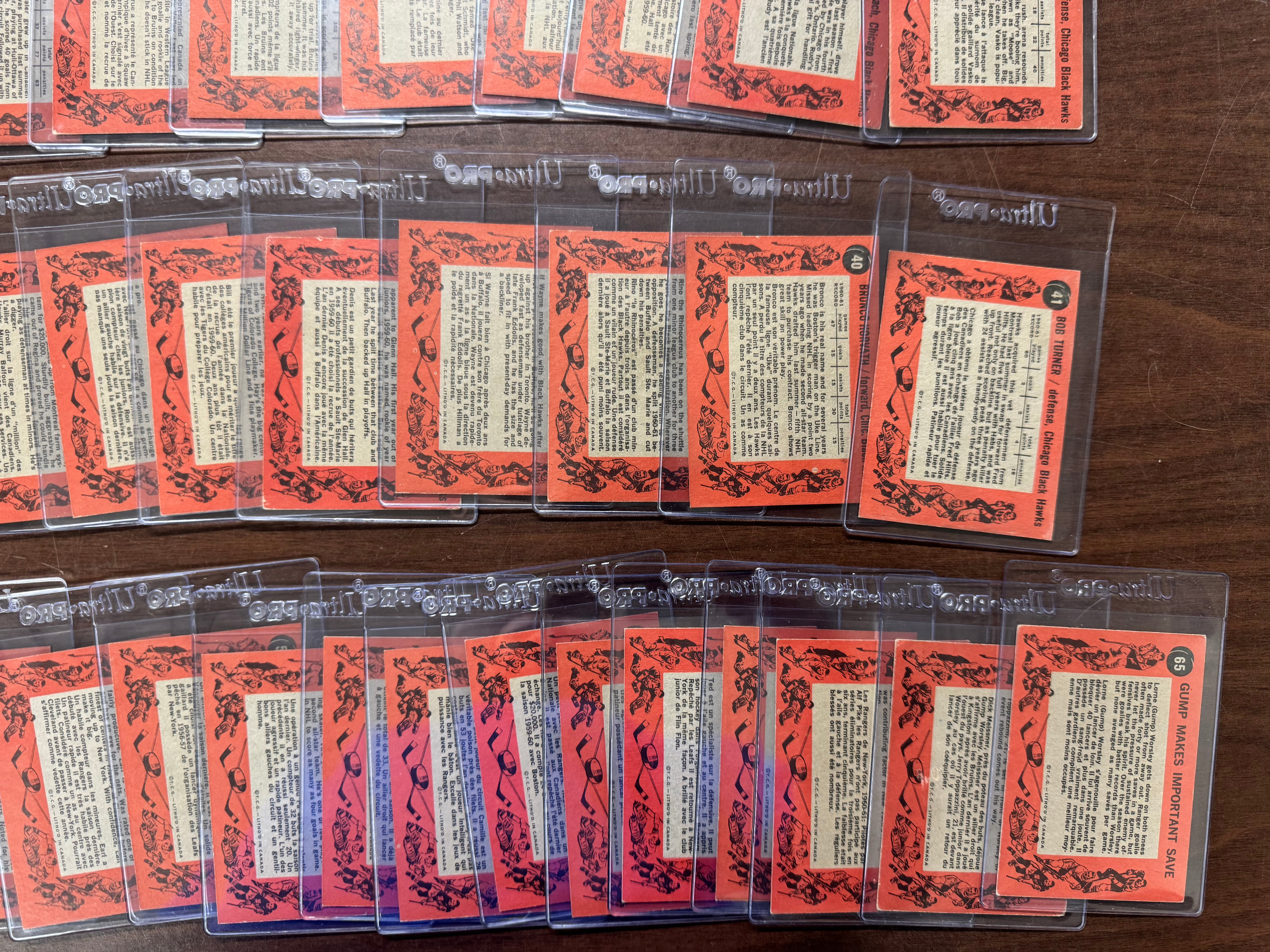 1961/62 Topps Hockey Complete Set (66/66) VG/EX-EX