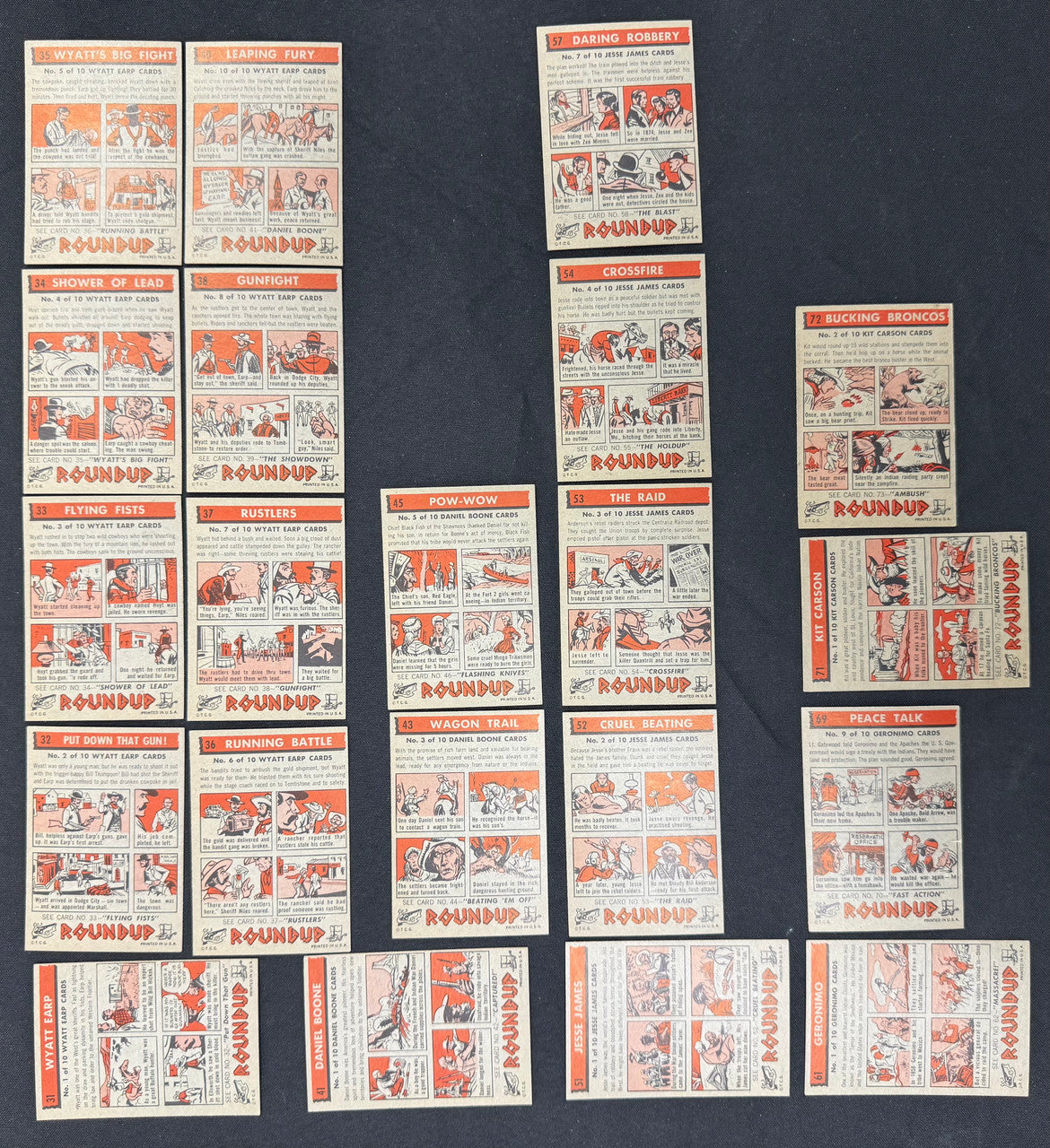 1956 Topps Roundup Western Partial Set (39/80) EX-NM