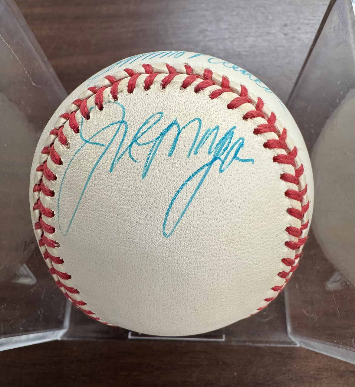 Pete Rose Johnny Bench Joe Morgan Signed Autographed Rawlings ONL Baseball BAS