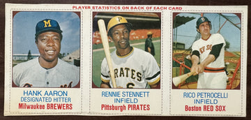 1975 Hostess Baseball Uncut Panel W/ Hank Aaron