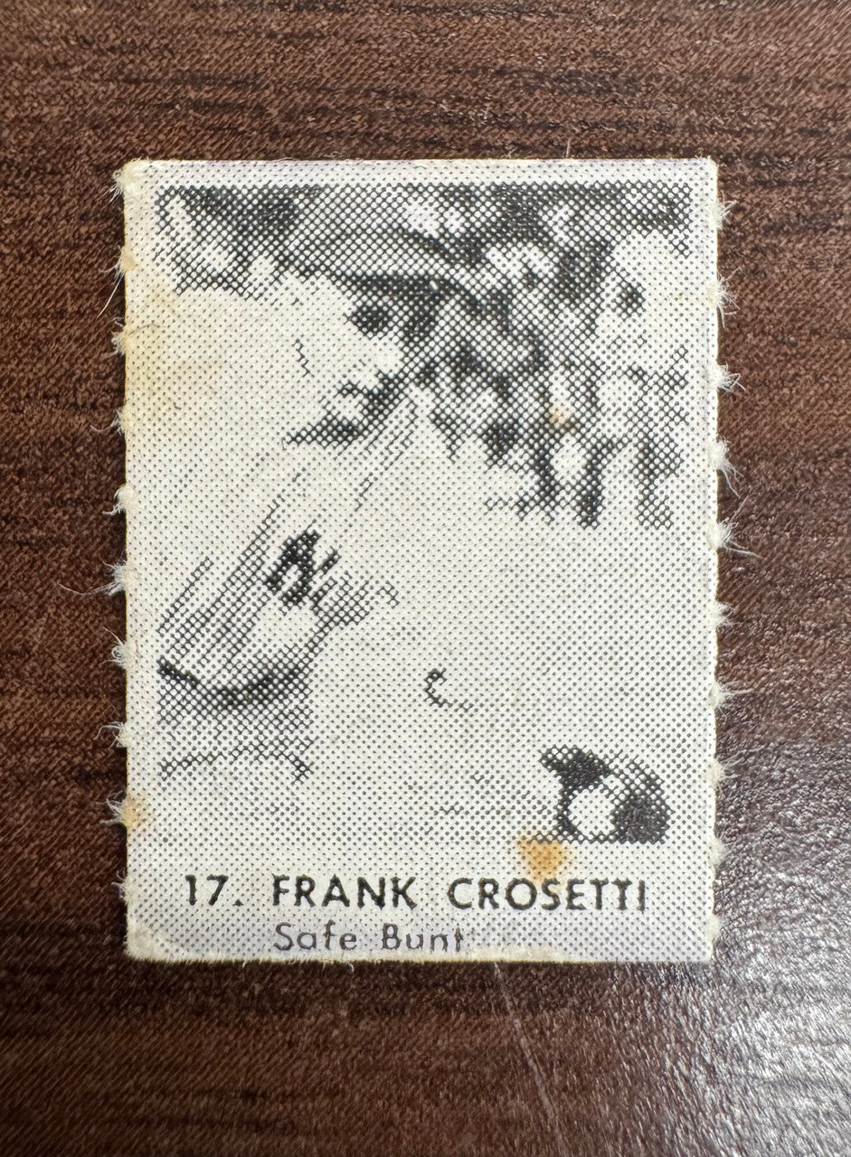 1950 R423 Mini Strip Frank Crosetti A Safe Bunt Purple Back #17